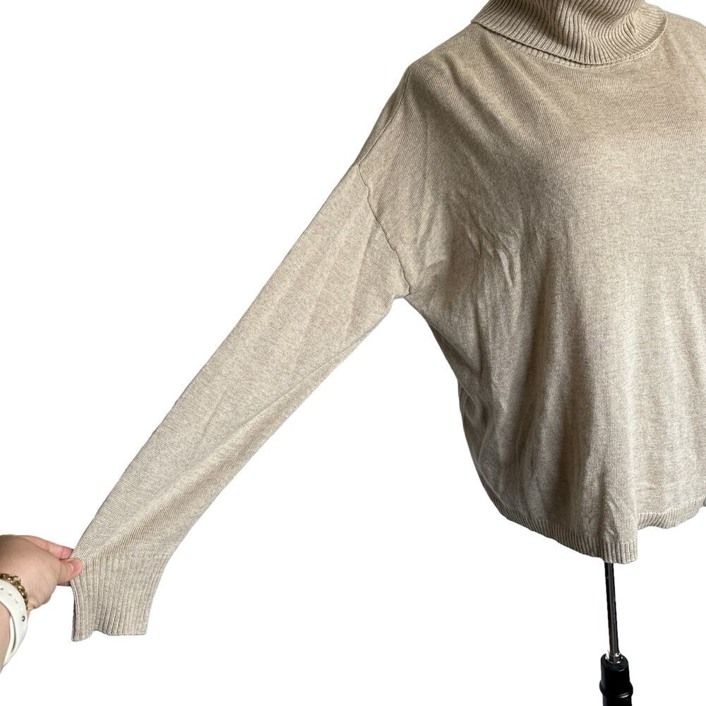 Z Supply Agnes Soft Turtleneck Oversized Pullover Sweater Light Cream Tan Medium - Picture 6 of 16